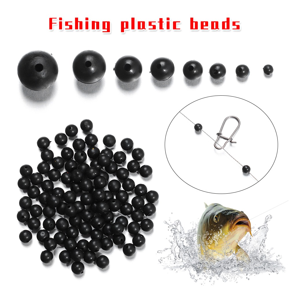 Fishing Equipment Lures - 100pcs/lot Fishing Beads Space Stopper Black