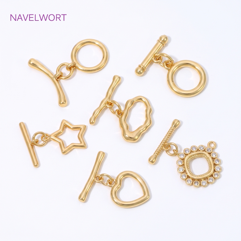 18K Gold Plated Brass Toggle C - Circle Hook Set review and price